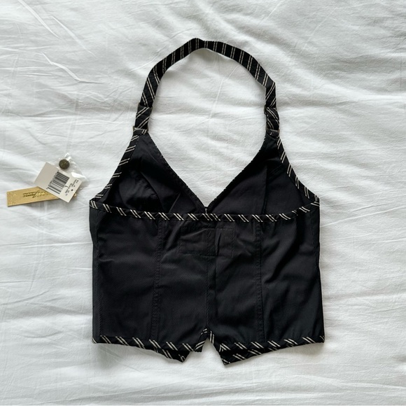 Vintage NWT Guess Vest Y2k Black Vest Halter Button Down L - Picture 10 of 13